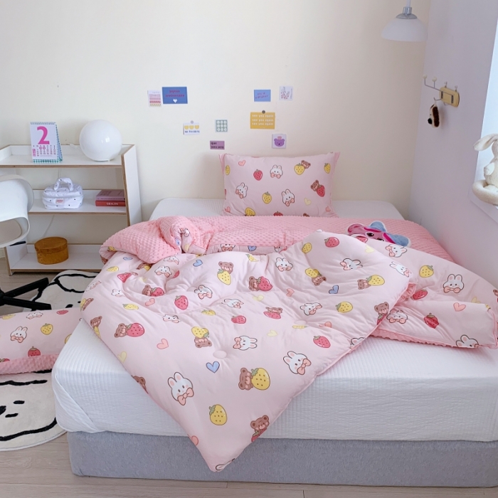 91家纺网 家纺一手货源 找家纺 （总）星期八 2022新款针织棉豆豆被被子被芯