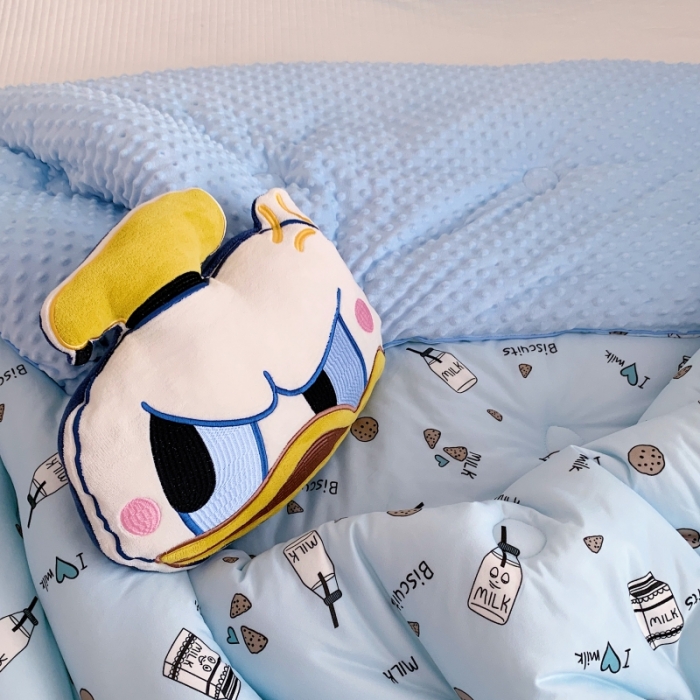 91家纺网 家纺一手货源 找家纺 星期八 2022新款针织棉豆豆被被子被芯 蓝饼干