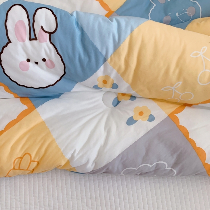 91家纺网 家纺一手货源 找家纺 星期八 2022新款针织棉豆豆被被子被芯 兔子屋