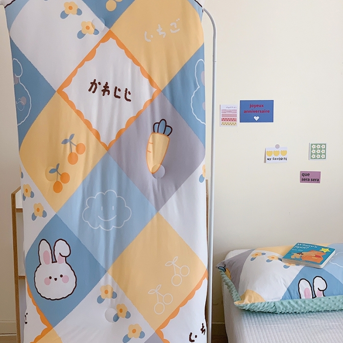 91家纺网 家纺一手货源 找家纺 星期八 2022新款针织棉豆豆被被子被芯 兔子屋