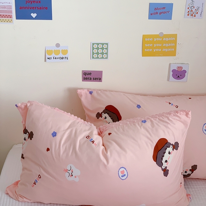 91家纺网 家纺一手货源 找家纺 星期八 2022新款针织棉豆豆被被子被芯 小女孩