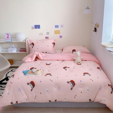 星期八 2022新款针织棉豆豆被被子被芯 小女孩