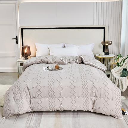 丽卡家纺2023新款米兰雕花子母被被子被芯系列 高级灰