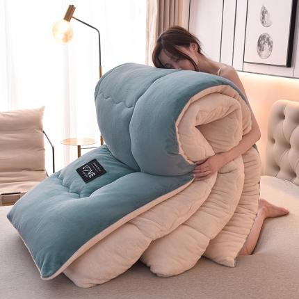 悠米悠家 2025新款牛奶绒冬被 蓝灰