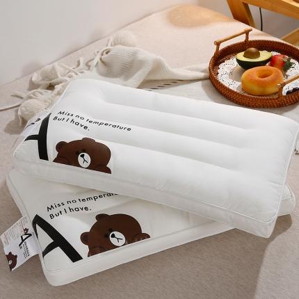 91家纺网 家纺一手货源 找家纺 梦叶草 2022新款60支卡通小熊款全棉亲子枕芯 全棉小熊-30*50cm儿童枕