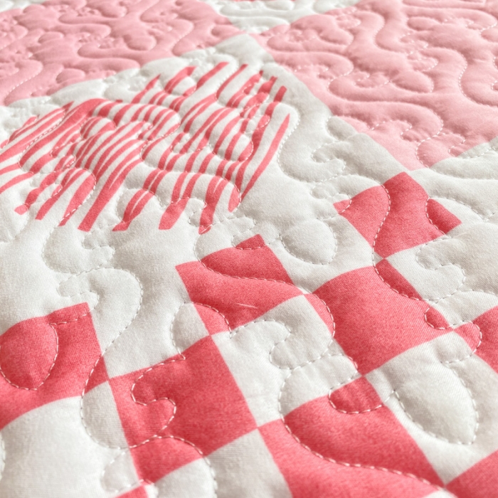 91家纺网 家纺一手货源 找家纺 美莱 2022新款亲肤磨毛床盖床裙夹棉单件三件套直播四件套 爱心格