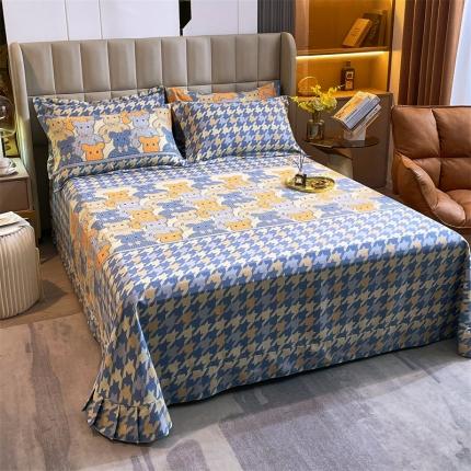 91家纺网 家纺一手货源 找家纺 总-2023新款加厚活性全棉磨毛床单单件/单床单单品被单斜纹