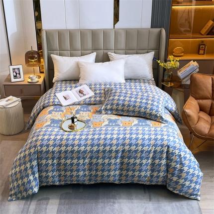 91家纺网 家纺一手货源 找家纺 总-2023新款加厚活性全棉磨毛被套单件/单被套单品被罩斜纹