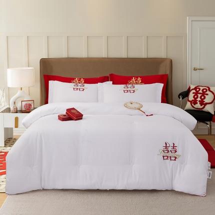 91家纺网 家纺一手货源 找家纺 总玉雅2025婚庆被子磨毛绣花大豆春秋被冬被喜被芯含包装袋 