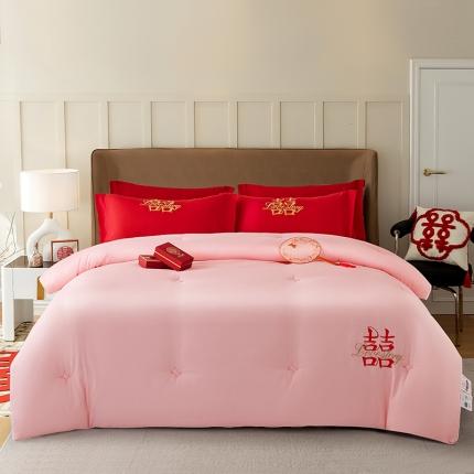 91家纺网 家纺一手货源 找家纺 总 2025新款婚庆被子磨毛绣花大豆春秋被冬被喜被芯