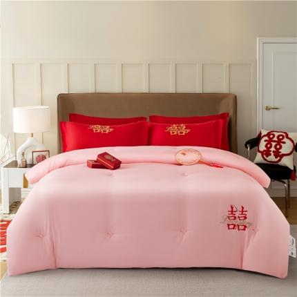 91家纺网 家纺一手货源 找家纺 总 2025新款婚庆被子磨毛绣花大豆春秋被冬被喜被芯