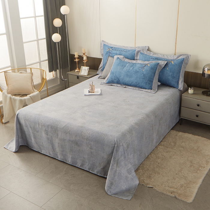 91家纺网 家纺一手货源 找家纺 梦柏家纺 2022新款亲肤雅棉绣花四件套 深海兰