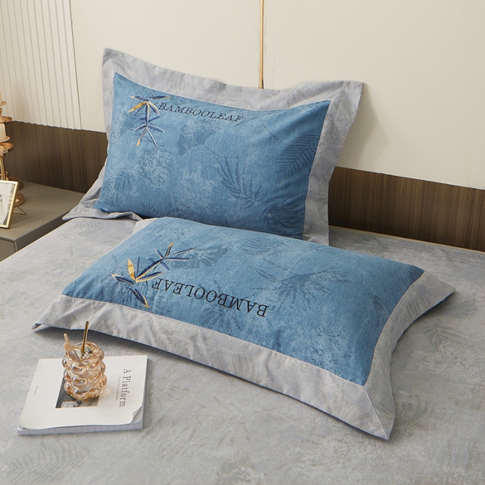 91家纺网 家纺一手货源 找家纺 梦柏家纺 2022新款亲肤雅棉绣花四件套 深海兰