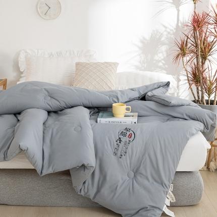 芯恋家居 2025新款水洗原棉大豆纤维被 灰色