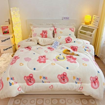 91家纺网 家纺一手货源 找家纺 （总）佰亿莱 2024新款双面绒A版雪花绒B版羊羔绒冬被