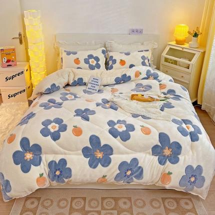 91家纺网 家纺一手货源 找家纺 （总）佰亿莱 2024新款双面绒A版雪花绒B版羊羔绒冬被