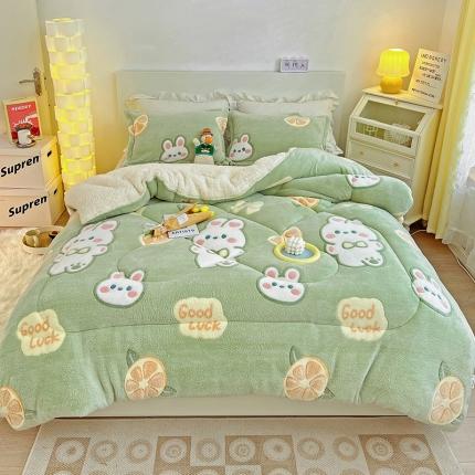 91家纺网 家纺一手货源 找家纺 （总）佰亿莱 2024新款双面绒A版雪花绒B版羊羔绒冬被