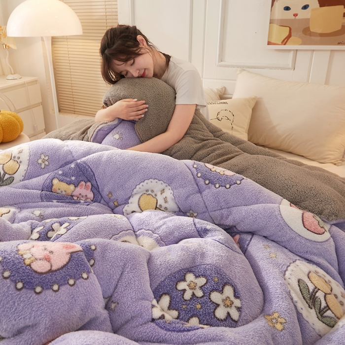 91家纺网 家纺一手货源 找家纺 总梦初语2022雪花绒羊羔绒冬被被子被芯-仓储充足-量大价优