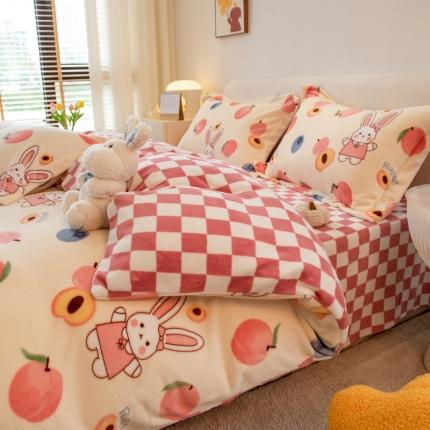 91家纺网 家纺一手货源 找家纺 （总）丝羽坊 2022专版花型 直播供货双面牛奶绒印花单被套