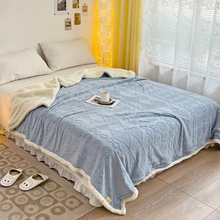 91家纺网 家纺一手货源 找家纺 （总）寐居 2022新款烂花牛奶绒羊羔绒多功能毛毯