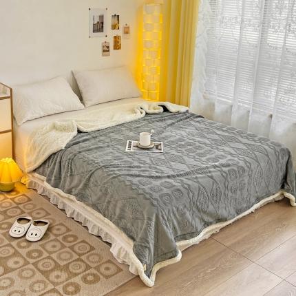 91家纺网 家纺一手货源 找家纺 （总）寐居 2022新款烂花牛奶绒羊羔绒多功能毛毯