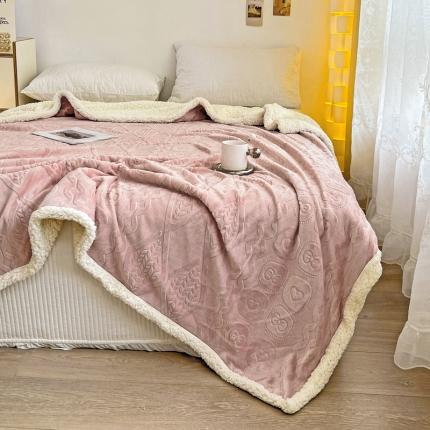 （总）寐居 2022新款烂花牛奶绒羊羔绒多功能毛毯