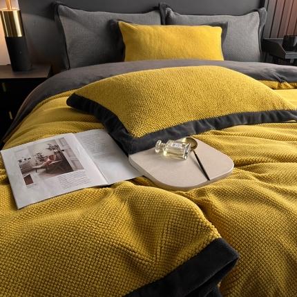 网客 2024高端奢品泡芙绒四件套 靓丽黄