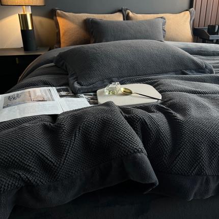 网客 2024高端奢品泡芙绒四件套 深灰