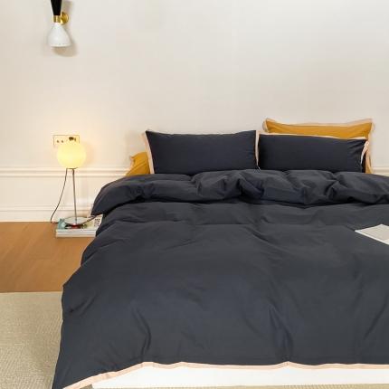 91家纺网 家纺一手货源 找家纺 总梦享生活 2022新款100支水洗棉双拼全棉四件套纯棉套件