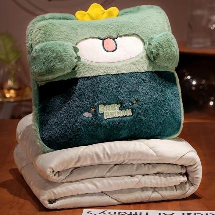 91家纺网 家纺一手货源 找家纺 （总）仟亿莱 2022新款捂脸动物加绒加厚抱枕被