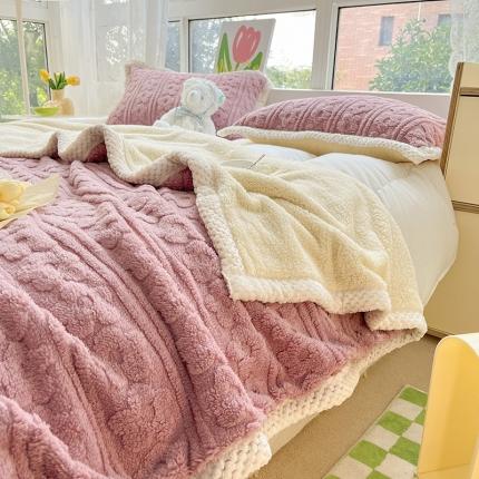 91家纺网 家纺一手货源 找家纺 （总）摩妮卡 2022新款加厚多功能獭兔绒被套毛毯