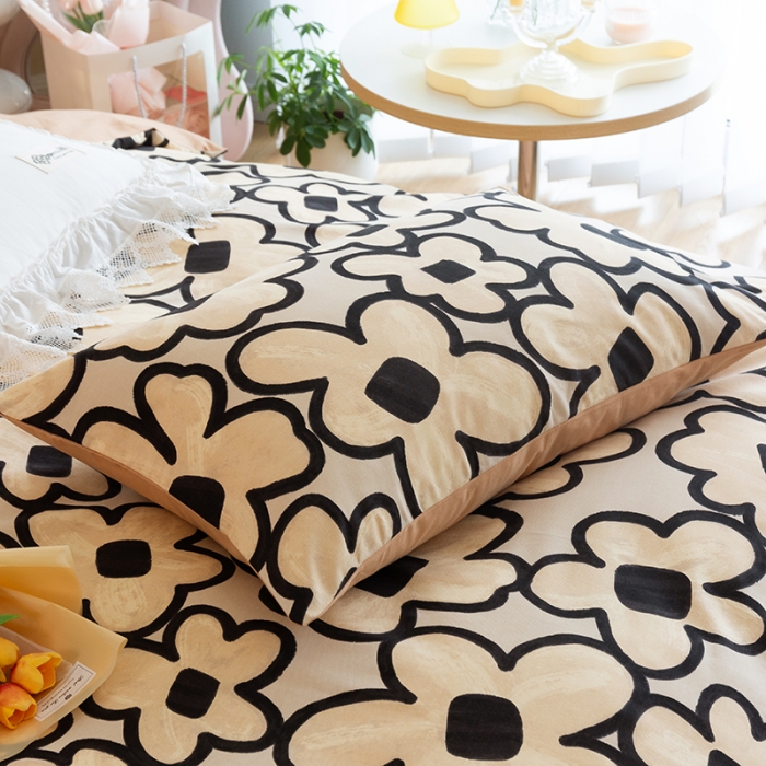 91家纺网 家纺一手货源 找家纺 （总）千朵 2022新款活性生态纯棉磨毛印花四件套