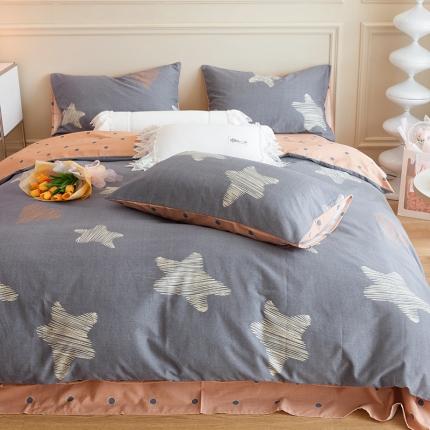 千朵 2022新款活性生态纯棉磨毛印花四件套 秋月