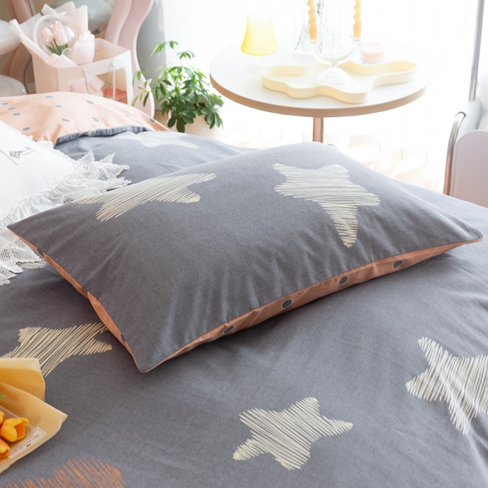 91家纺网 家纺一手货源 找家纺 千朵 2022新款活性生态纯棉磨毛印花四件套 秋月