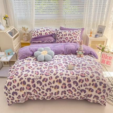 91家纺网 家纺一手货源 找家纺 （总）桃子家居 2022新款ins小清新加厚牛奶绒系列四件套