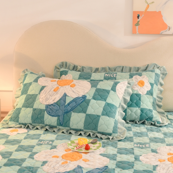 91家纺网 家纺一手货源 找家纺 总2025美达新款牛奶绒印花床笠款四件套（床笠高度30cm）