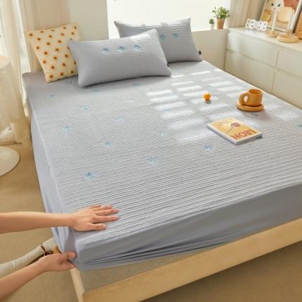 91家纺网 家纺一手货源 找家纺 总 丽芙A类全棉13372大豆抗菌拷边定位绣花床笠雏菊四季款