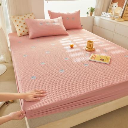 91家纺网 家纺一手货源 找家纺 总 丽芙A类全棉13372大豆抗菌拷边定位绣花床笠雏菊四季款