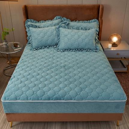 91家纺网 家纺一手货源 找家纺 （总）宜凡2022新款牛奶绒纯色夹棉床笠