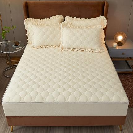 91家纺网 家纺一手货源 找家纺 （总）宜凡2022新款牛奶绒纯色夹棉床笠