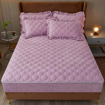 91家纺网 家纺一手货源 找家纺 （总）宜凡2022新款牛奶绒纯色夹棉床笠