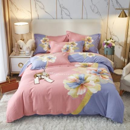 金纱玉纺2022新款全棉生态大版磨毛四件套 贝瑶-粉