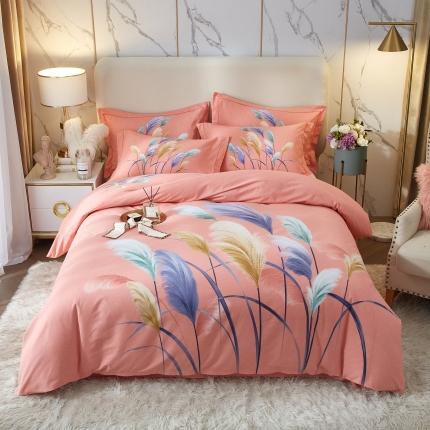 金纱玉纺2022新款全棉生态大版磨毛四件套 芳菲年华-粉