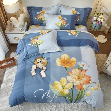 金纱玉纺2022新款全棉生态大版磨毛四件套 秋暮庭-兰