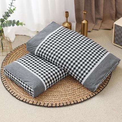 91家纺网 家纺一手货源 找家纺 （总）织布人 2022新款纯棉水洗棉宫廷风荞麦枕硬方枕头枕芯