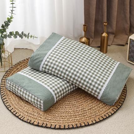 91家纺网 家纺一手货源 找家纺 （总）织布人 2022新款纯棉水洗棉宫廷风荞麦枕硬方枕头枕芯