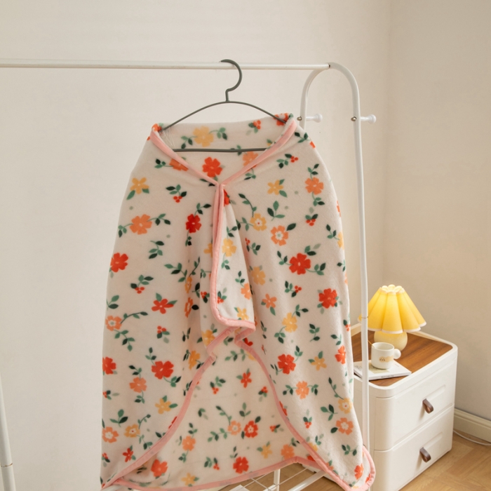 91家纺网 家纺一手货源 找家纺 舒梦琪爆款加厚小清新牛奶绒空调毯披肩毯卡通午睡毛毯 春意盎然