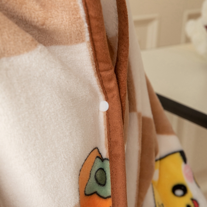 91家纺网 家纺一手货源 找家纺 舒梦琪爆款加厚小清新牛奶绒空调毯披肩毯卡通午睡毛毯 大头虎