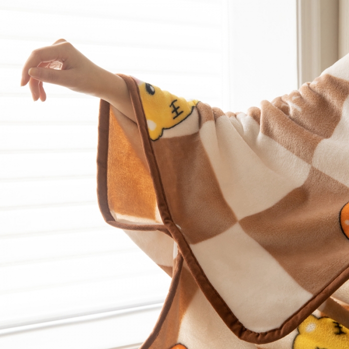 91家纺网 家纺一手货源 找家纺 舒梦琪爆款加厚小清新牛奶绒空调毯披肩毯卡通午睡毛毯 大头虎