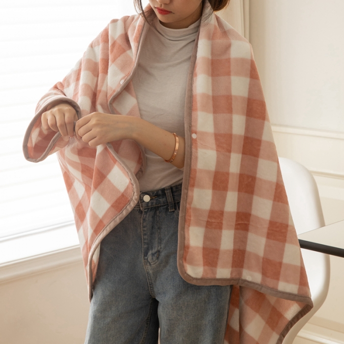 91家纺网 家纺一手货源 找家纺 舒梦琪爆款加厚小清新牛奶绒空调毯披肩毯卡通午睡毛毯 粉小格